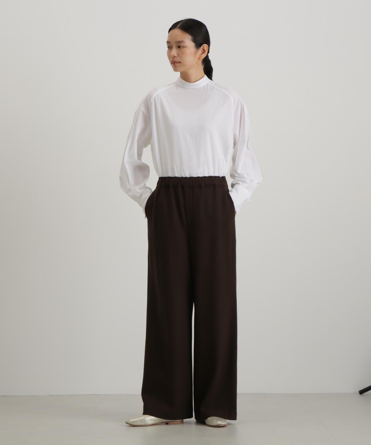 圧縮スムースワイドパンツ