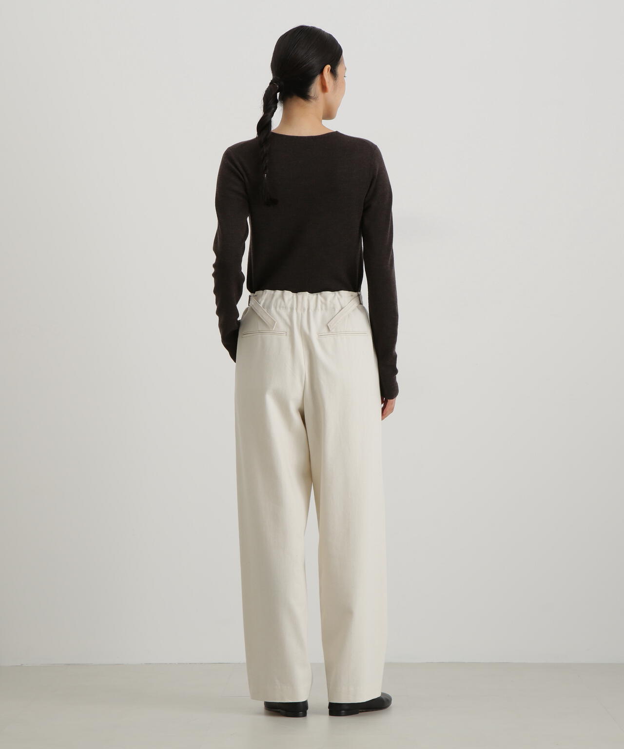 コットンウールソフトテーパードパンツ