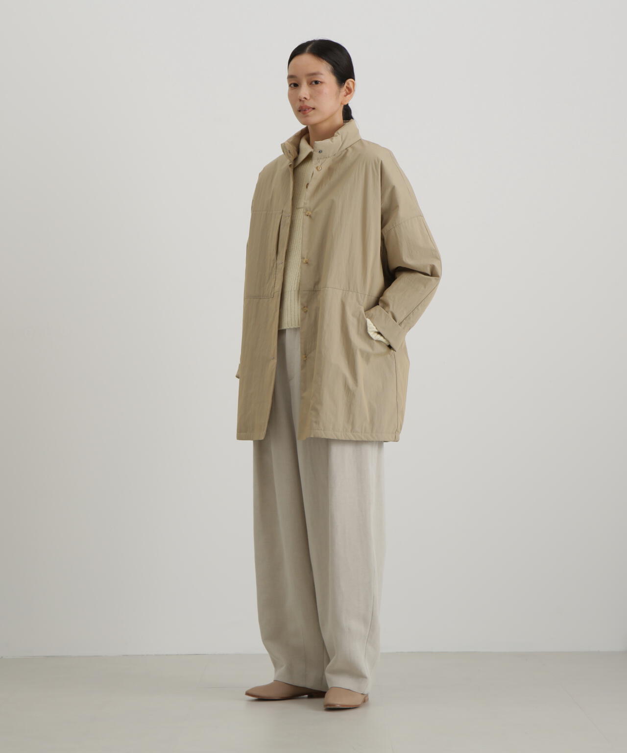 リサイクルナイロン交織ポプリンブルゾン