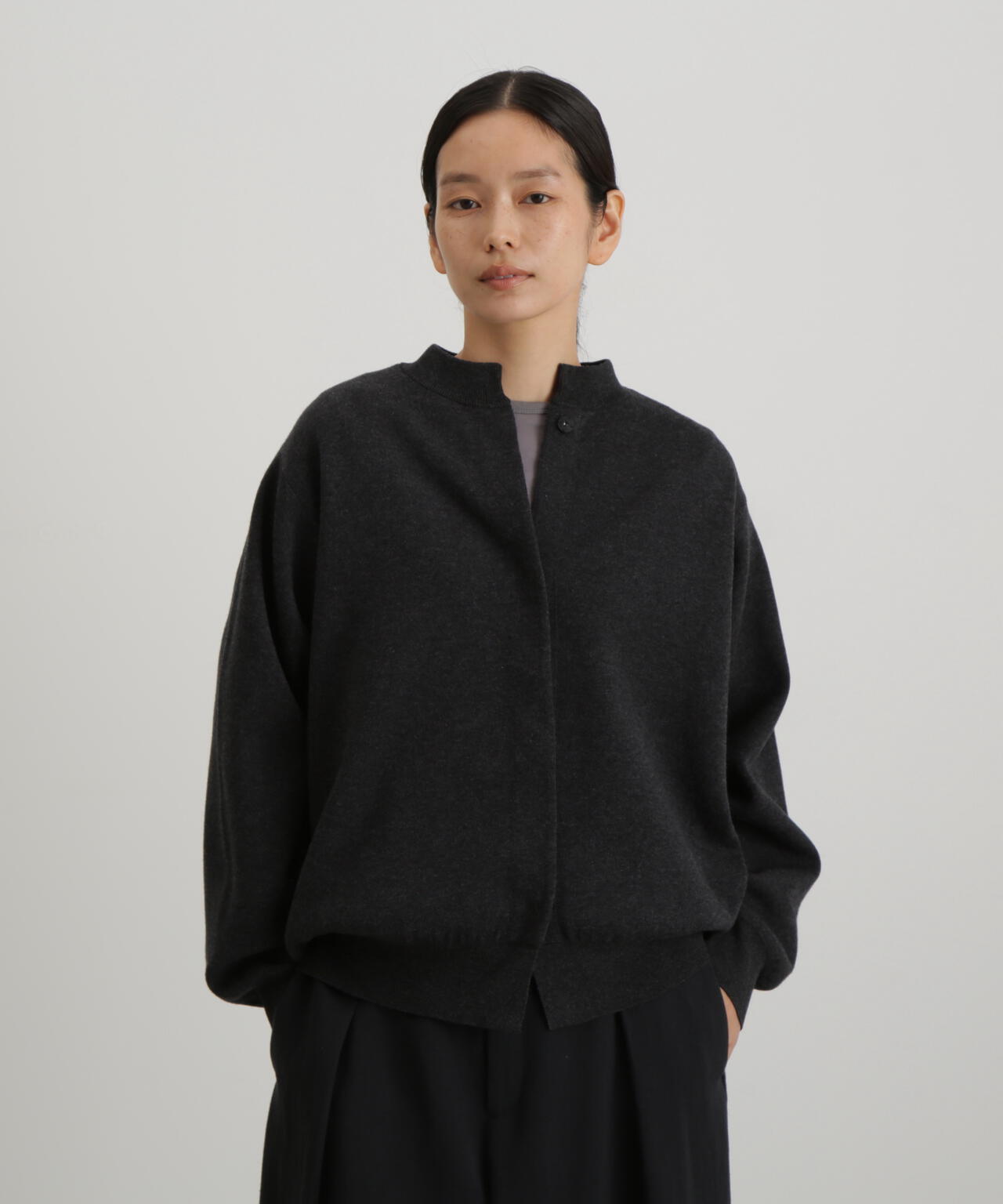 コットンカシミヤ接結ニットカーディガン