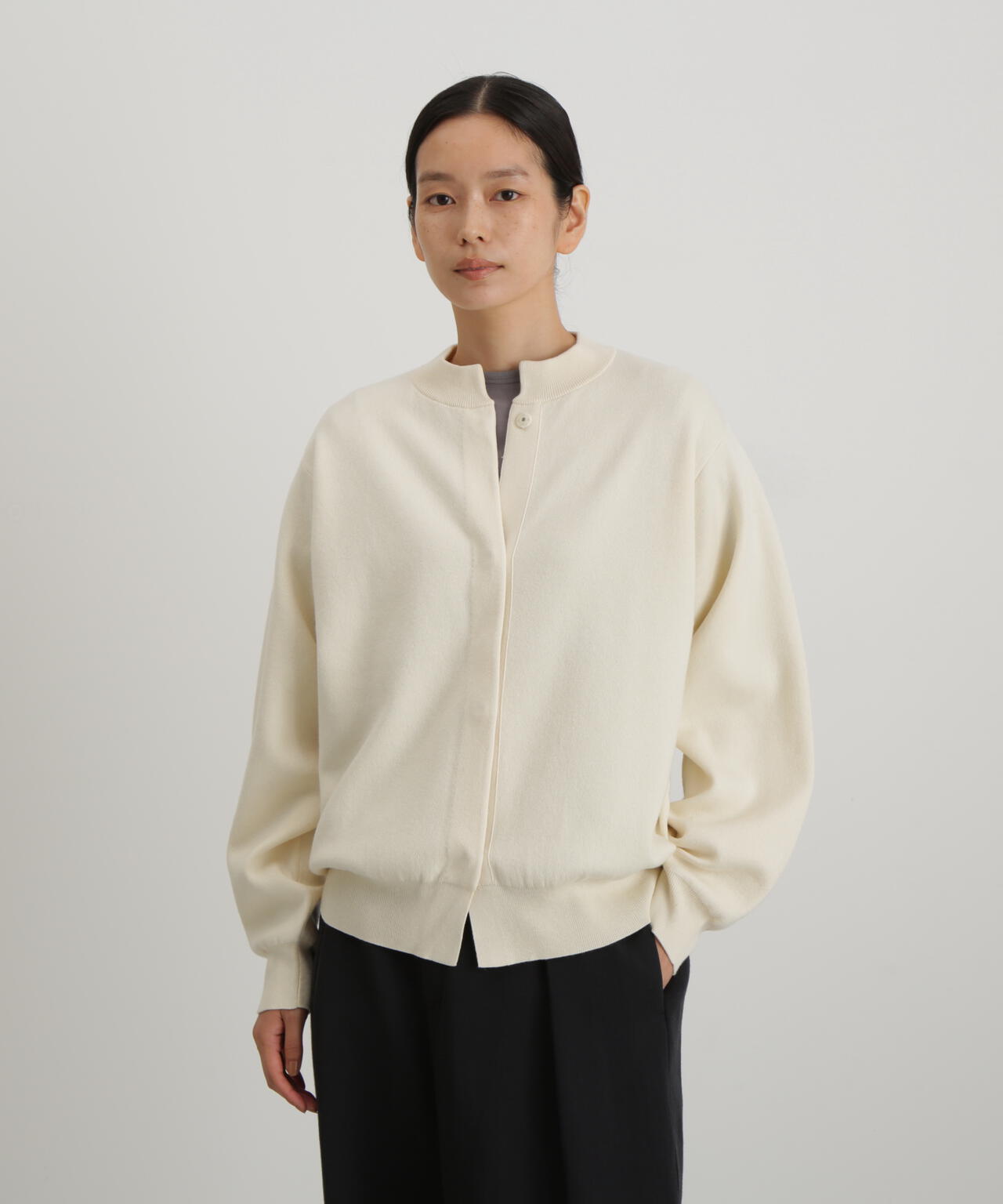 コットンカシミヤ接結ニットカーディガン