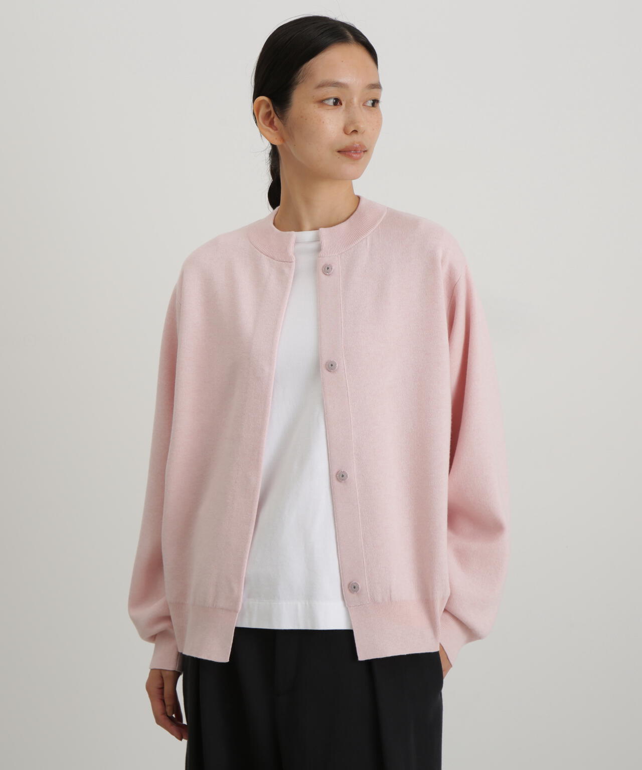 コットンカシミヤ接結ニットカーディガン
