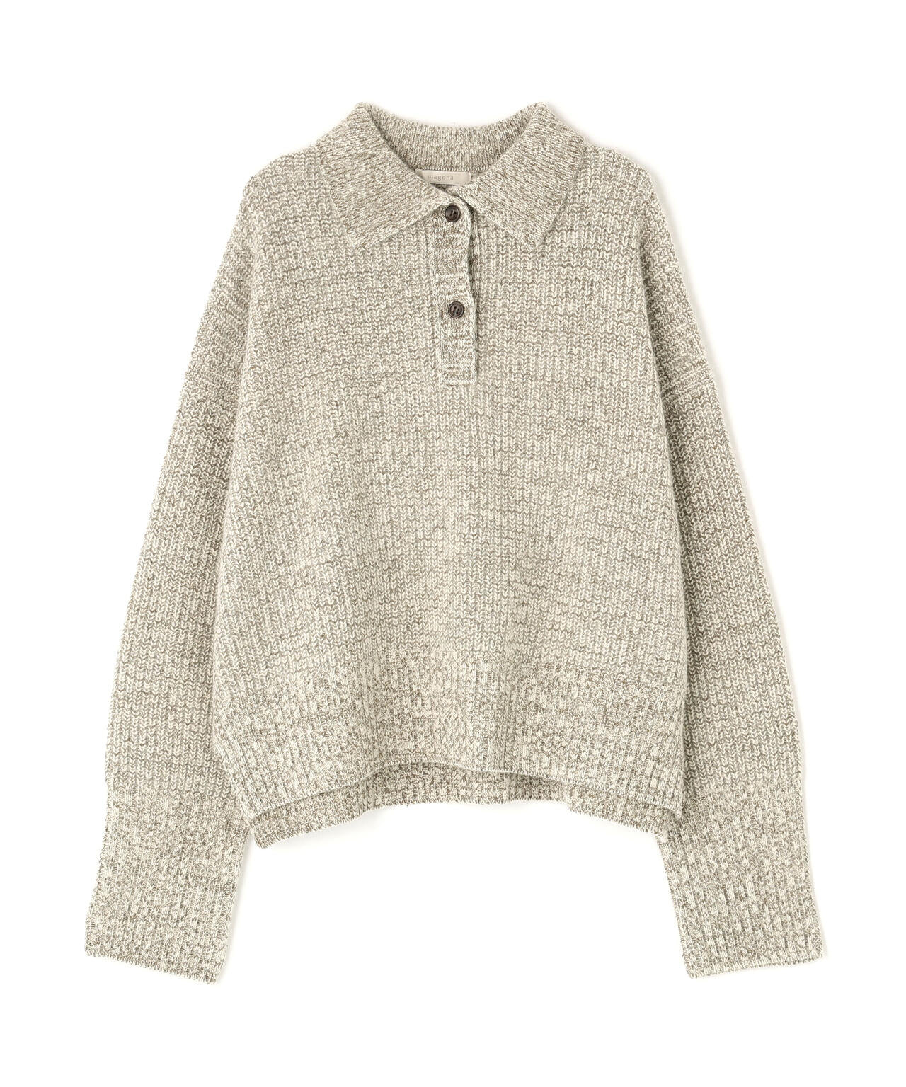 ウールFOXシルク襟付きニットトップス