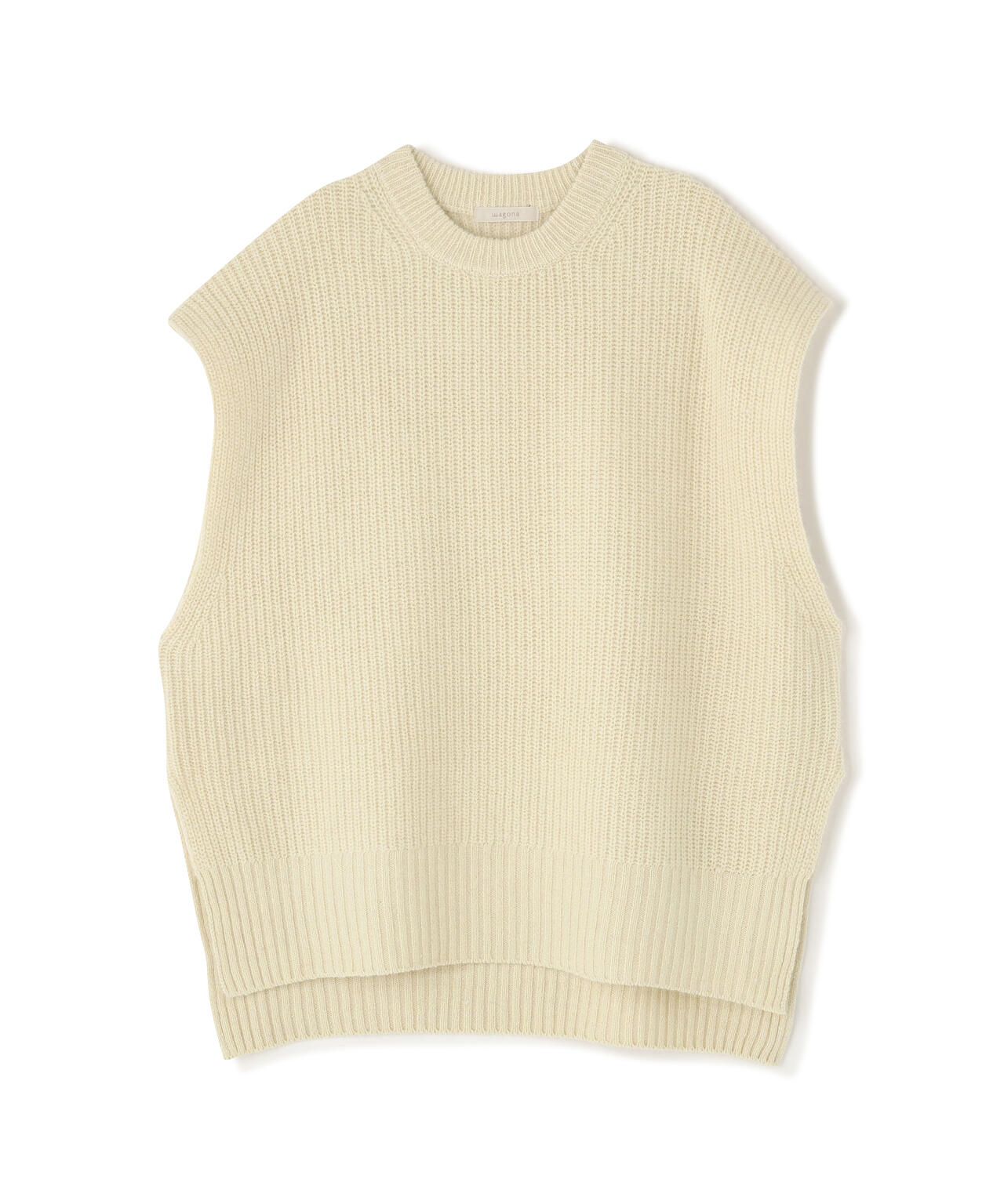 ウールFOXシルクニットスリーブレストップス