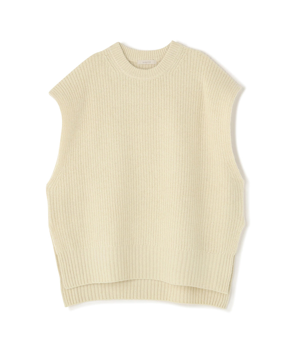 ウールFOXシルクニットスリーブレストップス