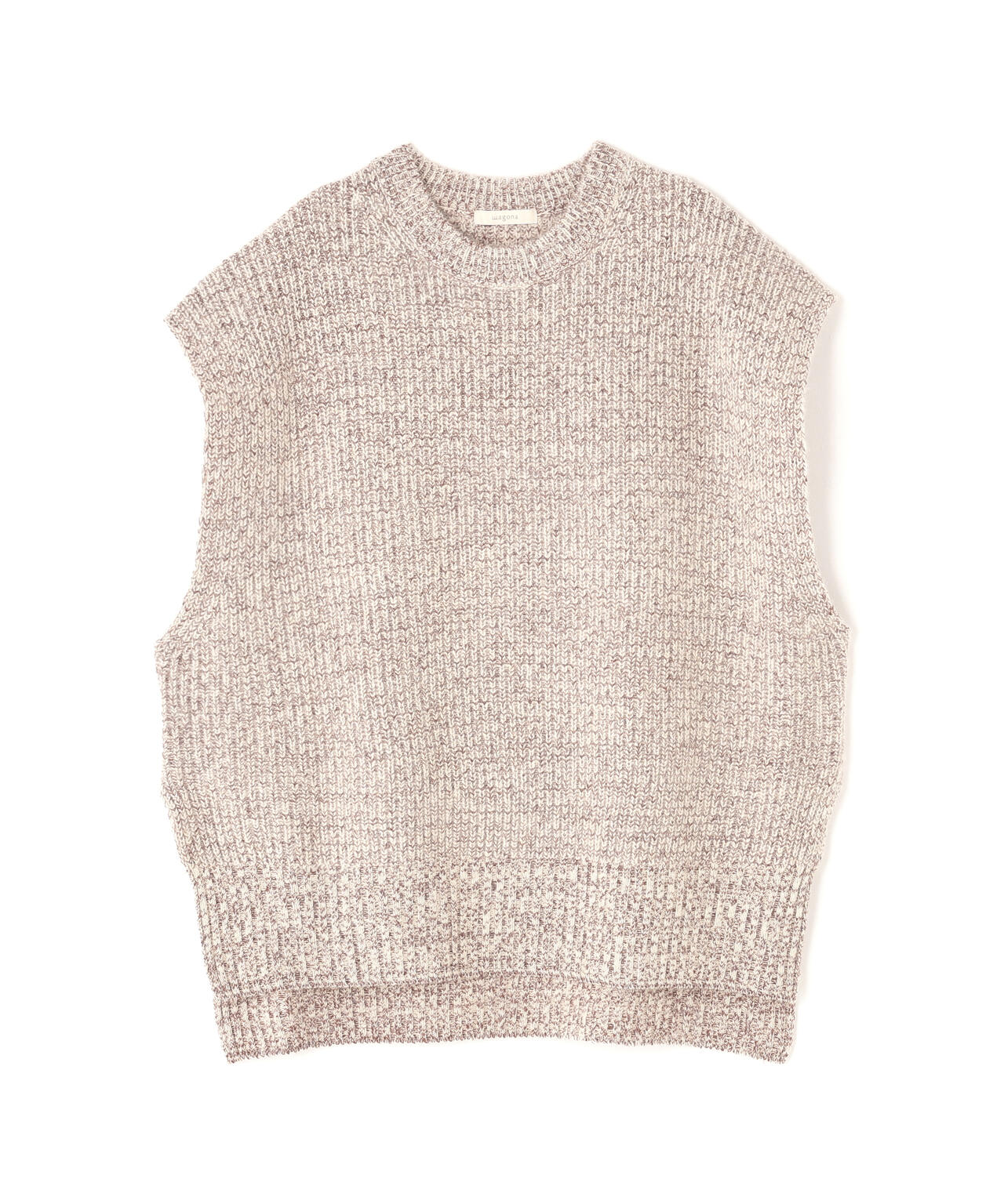 ウールFOXシルクニットスリーブレストップス