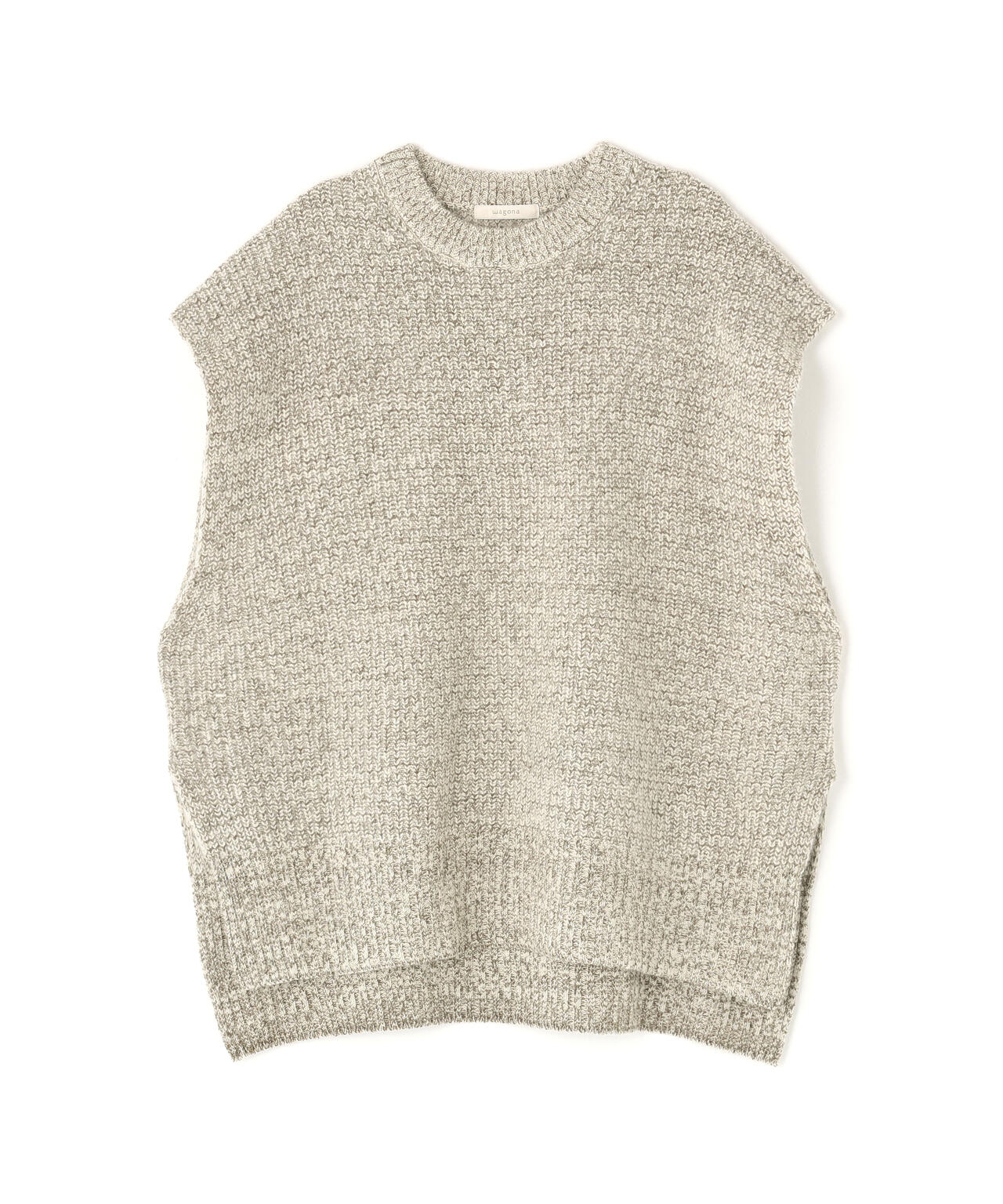 ウールFOXシルクニットスリーブレストップス