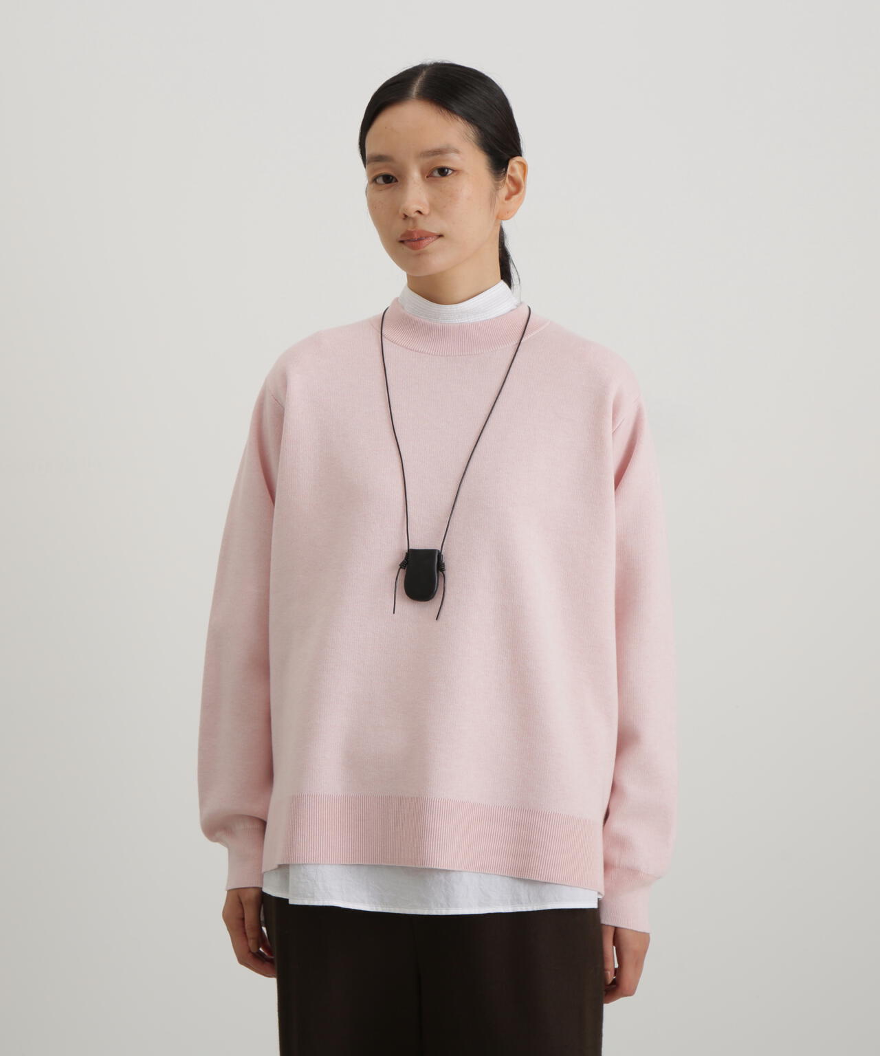 コットンカシミヤ接結ニットプルオーバー