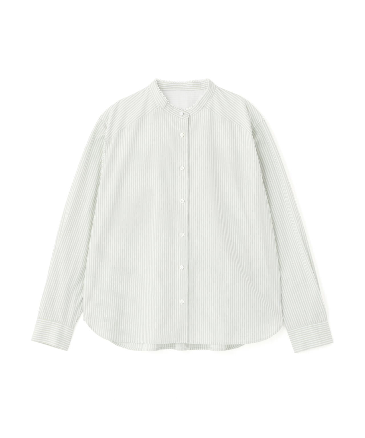 ドビーストライプレースカラーブラウス