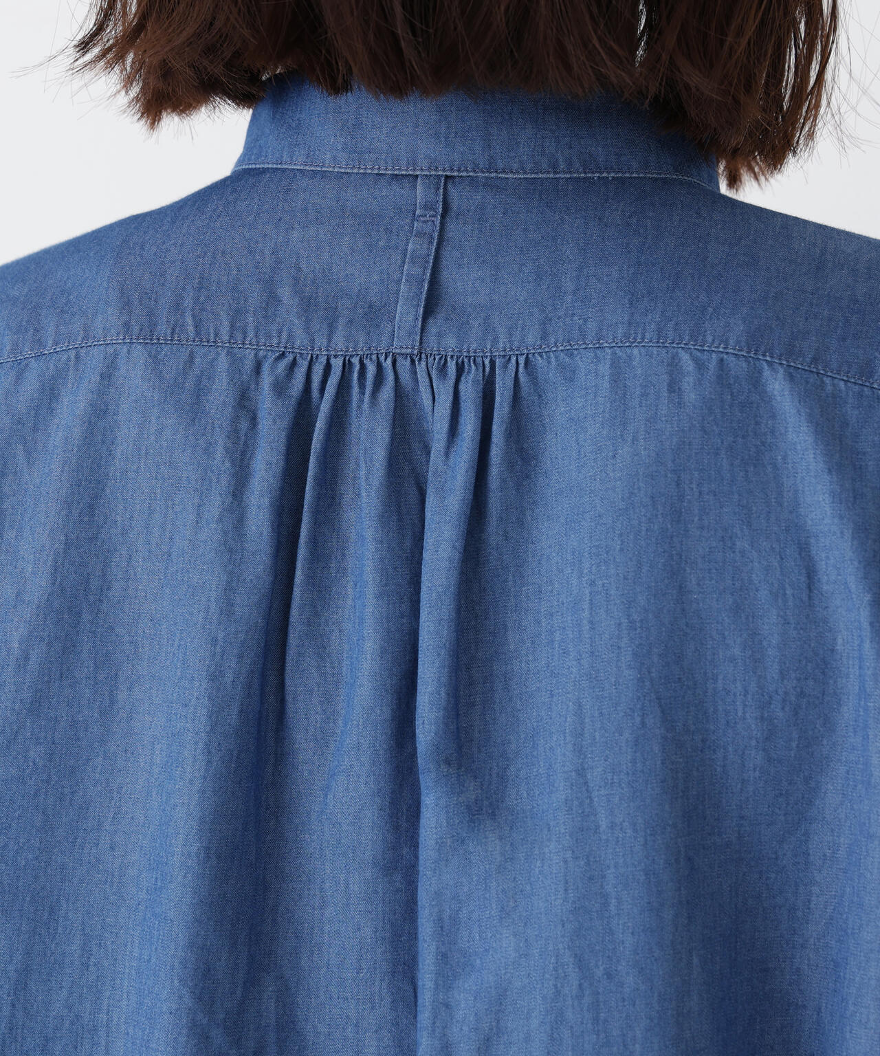 ライトオンスデニムピンタックブラウス