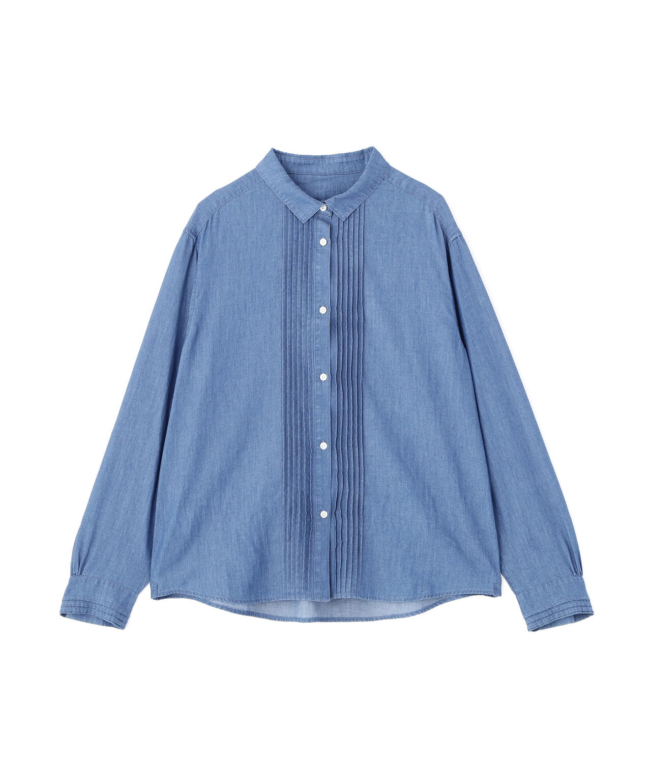 ライトオンスデニムピンタックブラウス