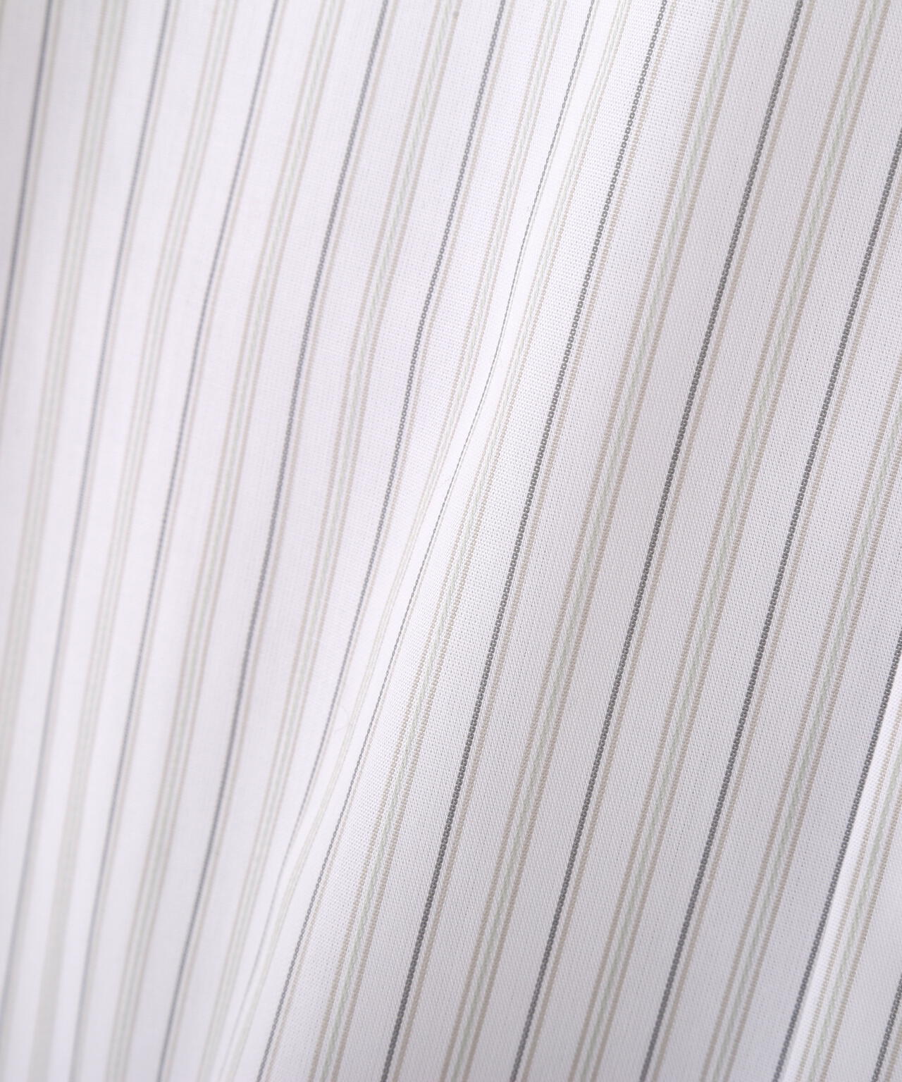 ≪洗える≫先染めストライプスタンドフリルブラウス