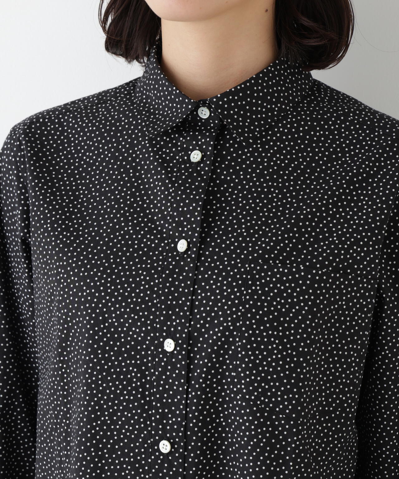 ≪洗える≫ドット柄ベーシックシャツ