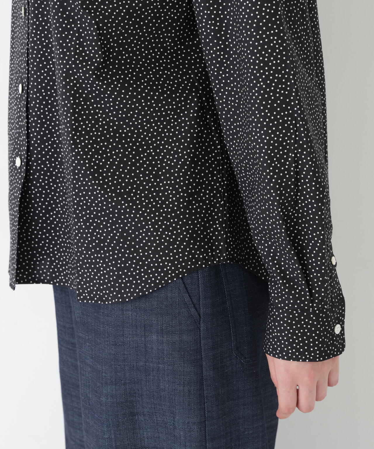 ≪洗える≫ドット柄ベーシックシャツ