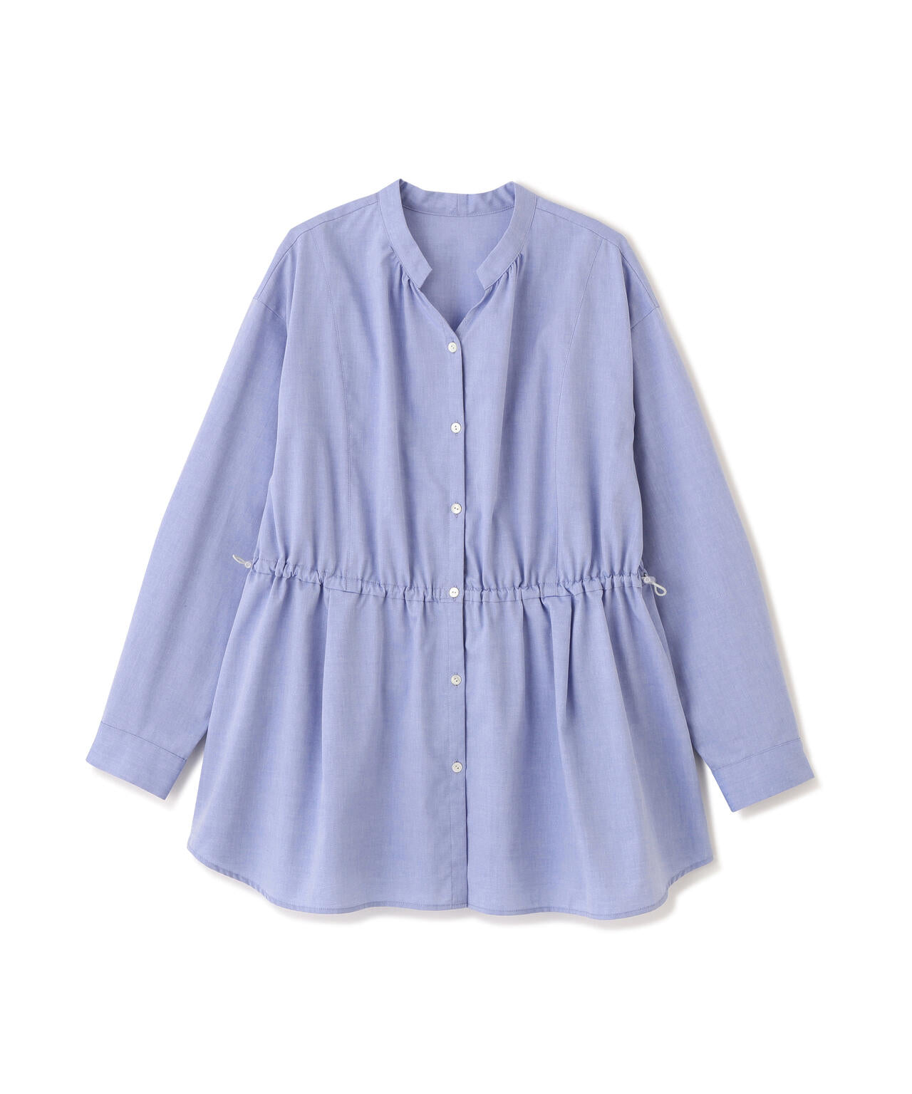 《洗える》シャンブレーオックスドロストブラウス