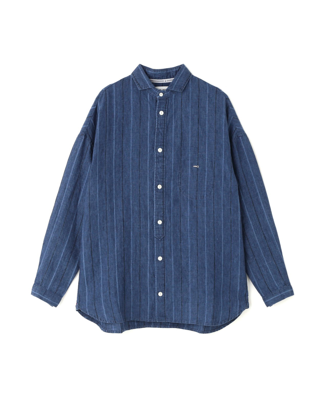 【WEB限定】NATICインディゴリネンストライプブラウス