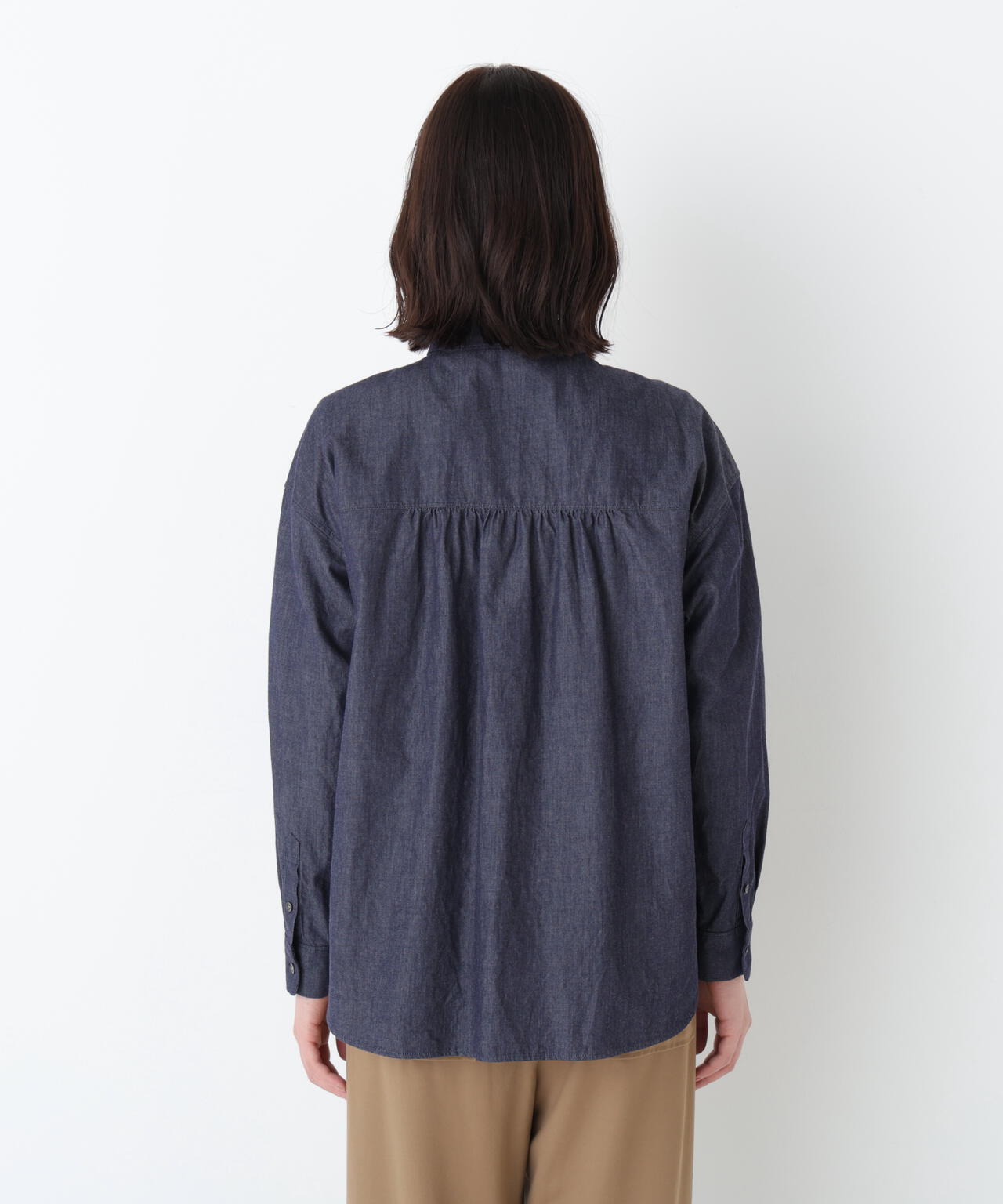 《定番素材 / 洗える》ライトオンデニムシャツ