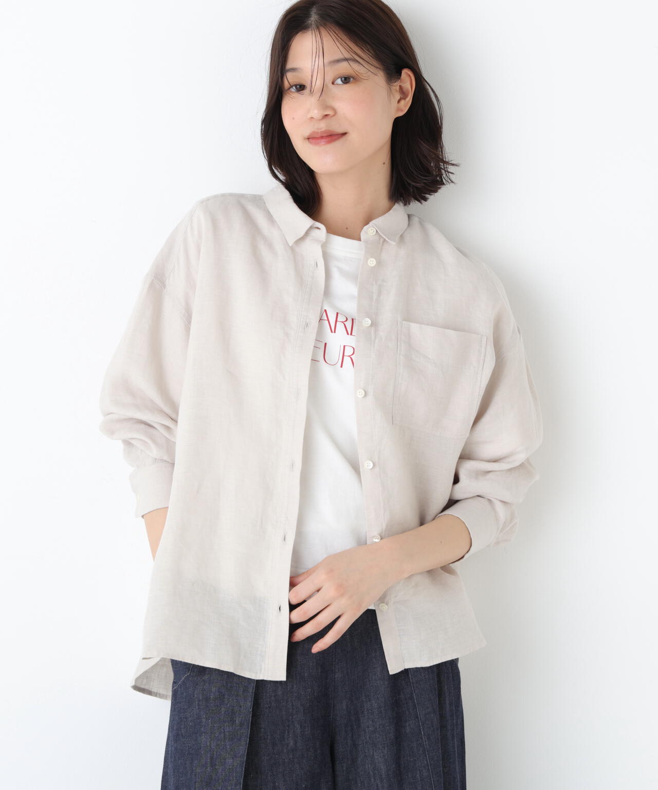 《名品 / リネン100% / 洗える》ハードマンリネンシャツ