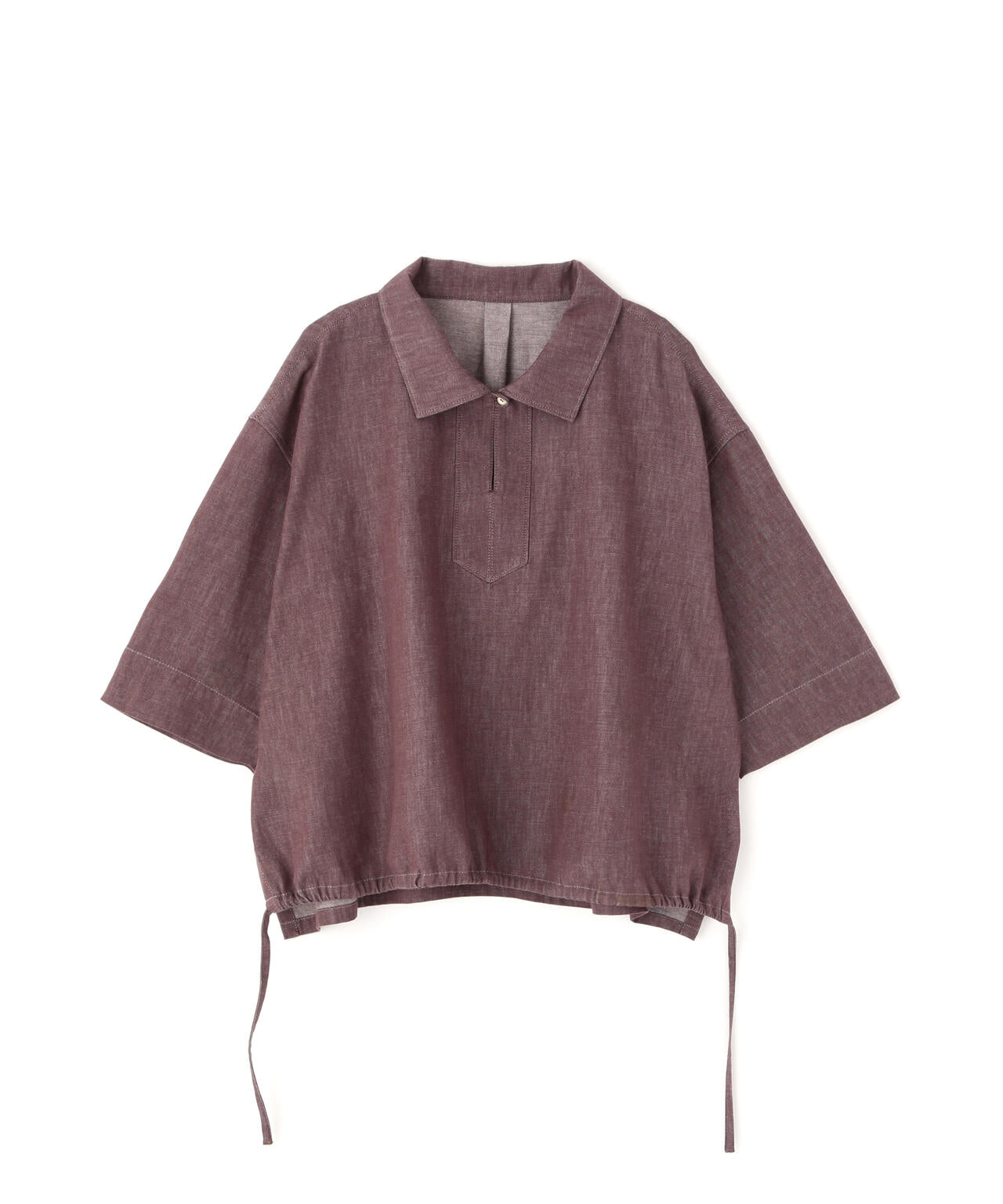 《定番素材 / 洗える》ライトオンスデニムスキッパーブラウス