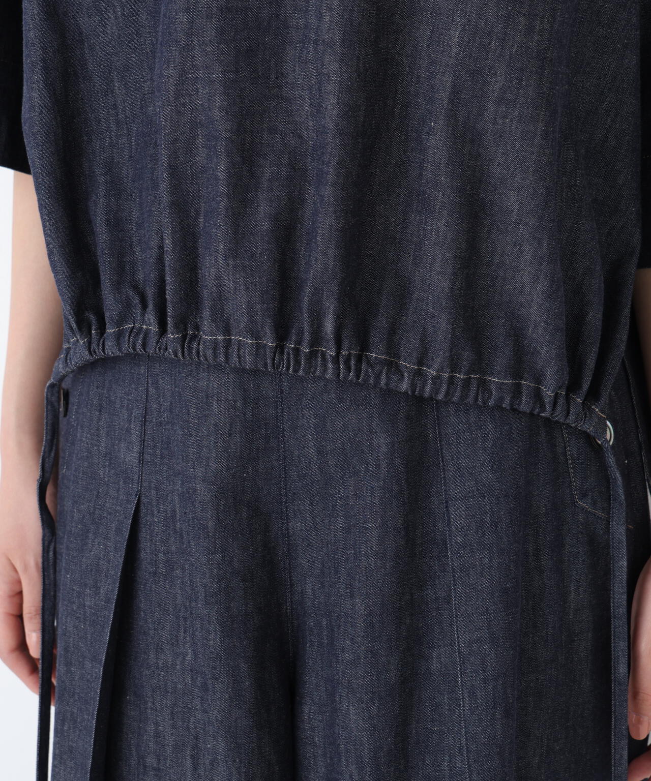 《定番素材 / 洗える》ライトオンスデニムスキッパーブラウス