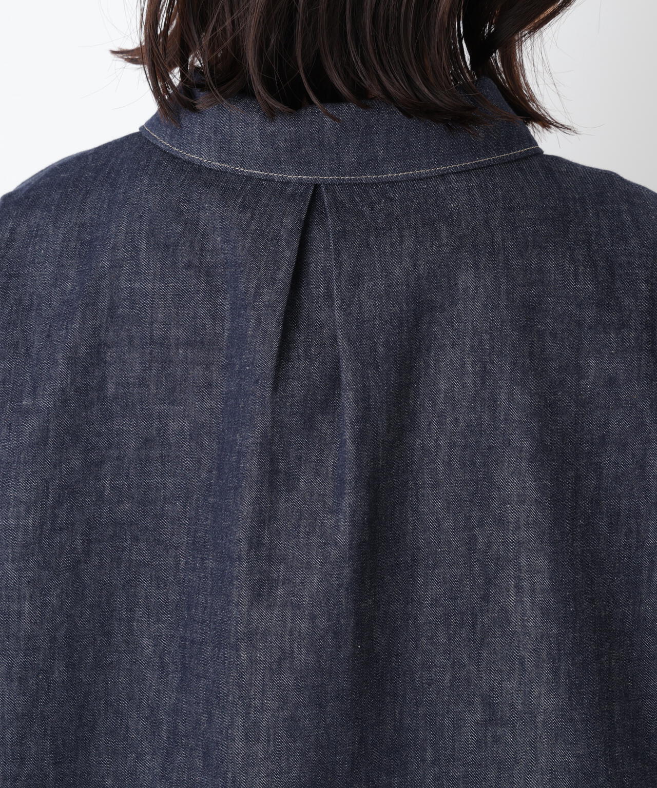 《定番素材 / 洗える》ライトオンスデニムスキッパーブラウス