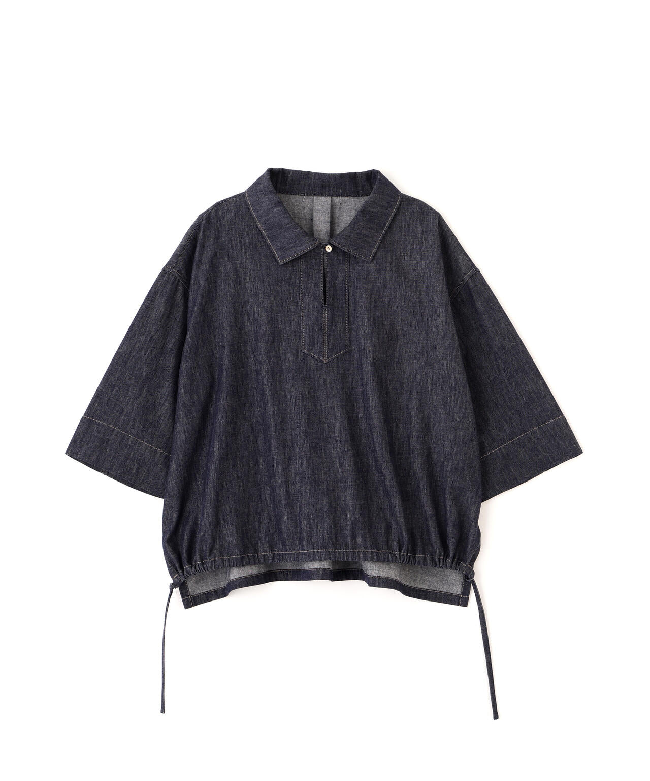 《定番素材 / 洗える》ライトオンスデニムスキッパーブラウス