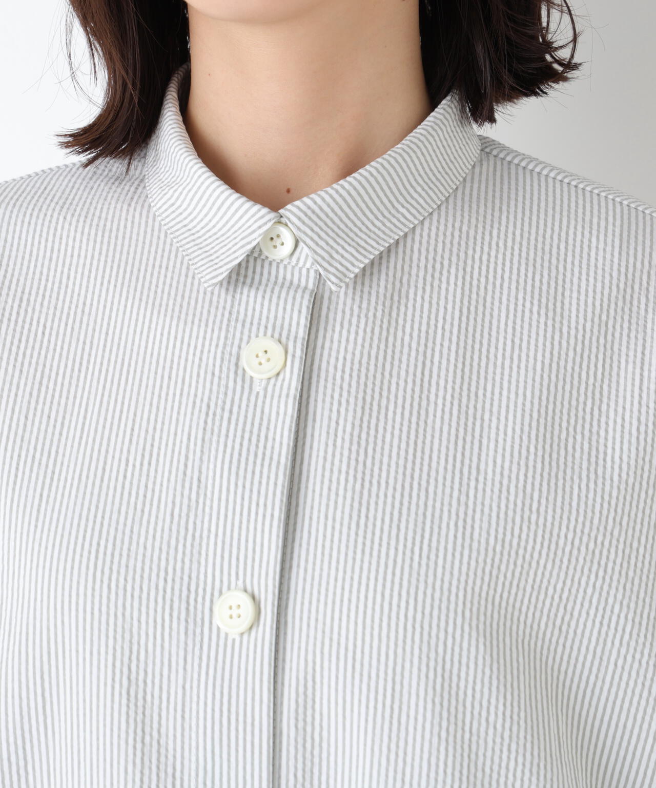 《洗える》サッカーシャツ羽織り