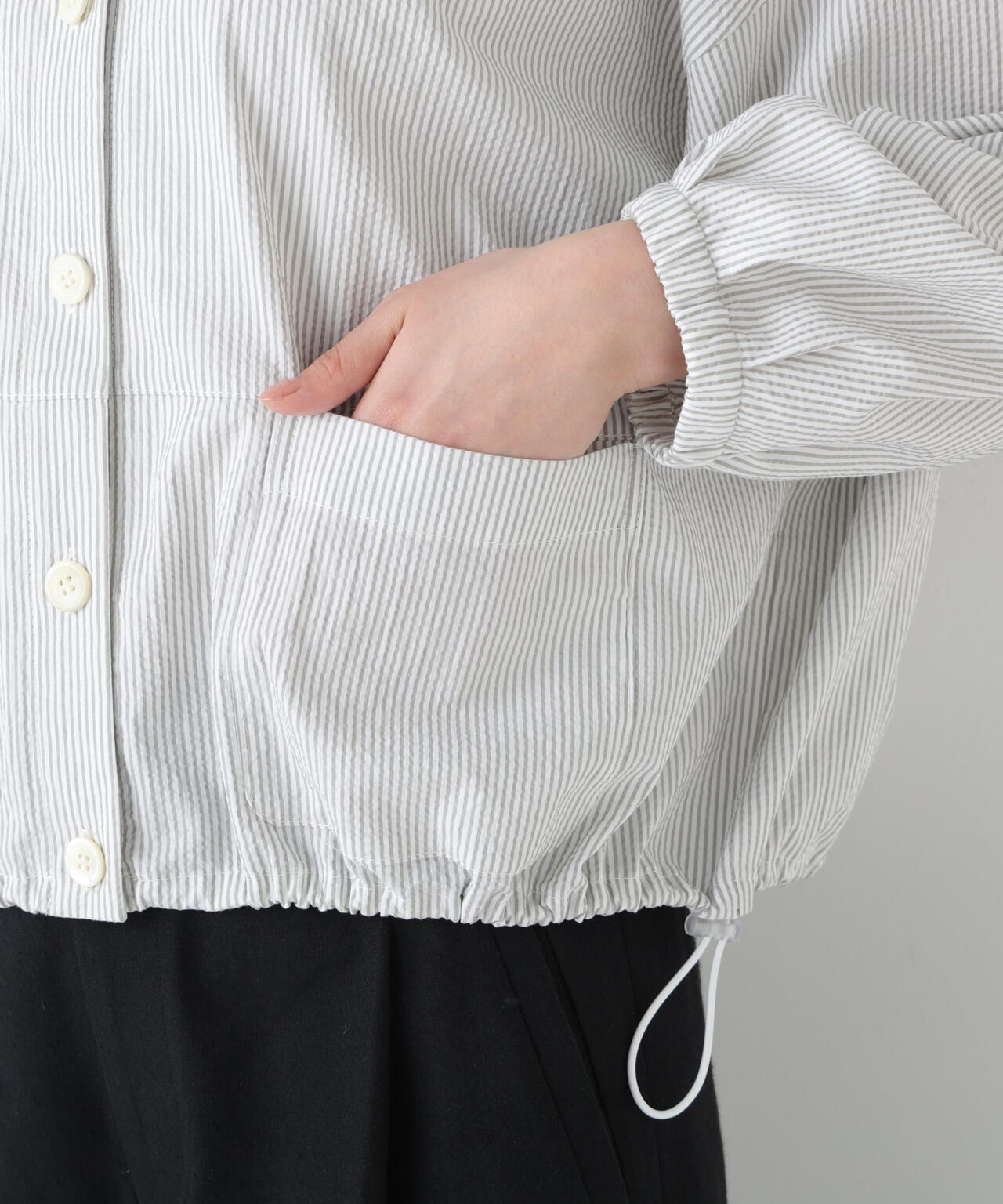 《洗える》サッカーシャツ羽織り