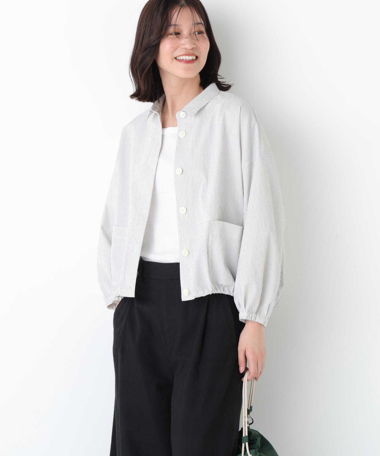 《洗える》サッカーシャツ羽織り