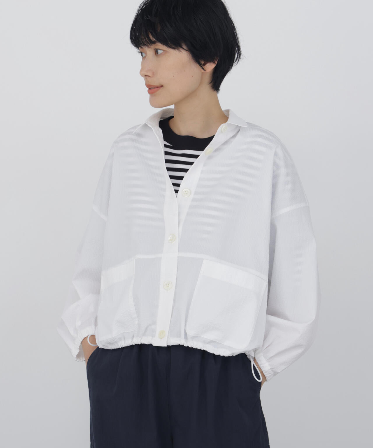 《洗える》サッカーシャツ羽織り