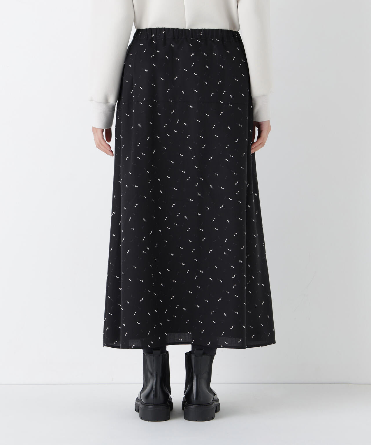 ≪洗える≫変形ドットタックギャザーSK