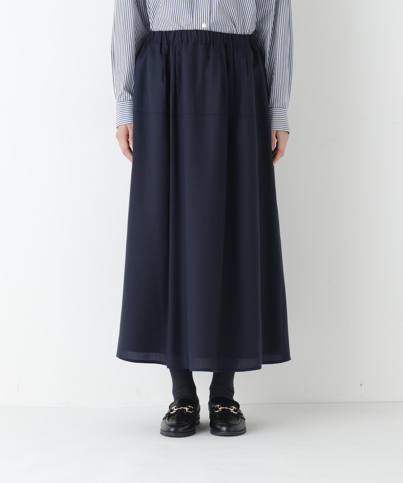 ≪洗える≫変形ドットタックギャザーSK