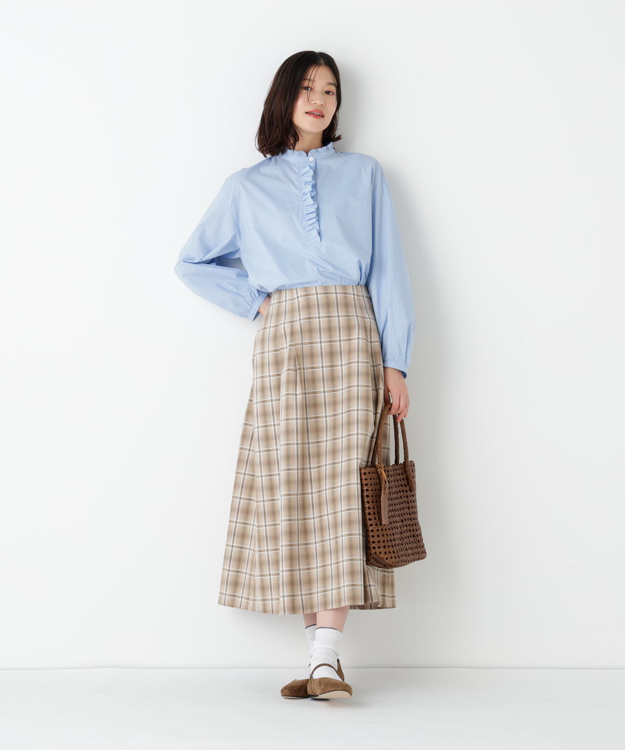 オリジナル先染めチェックタックスカート