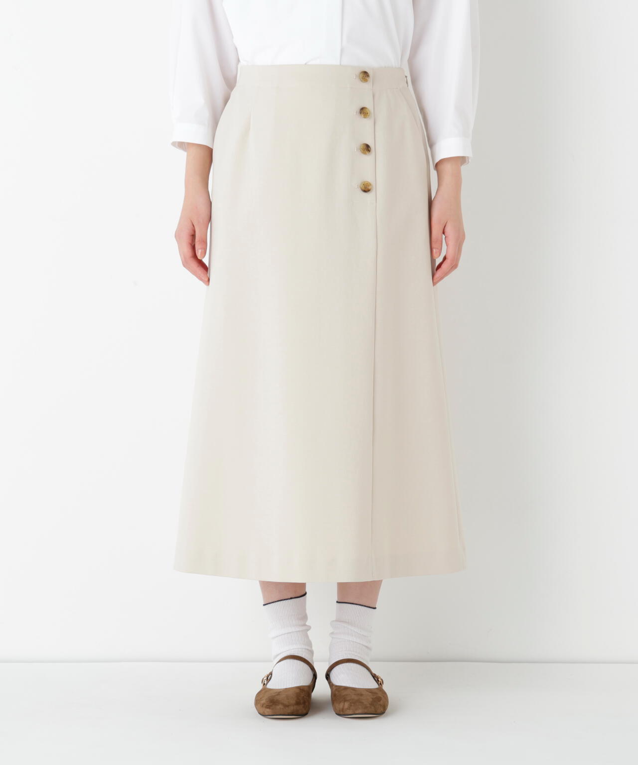 《洗える》ストレッチポンチAラインスカート