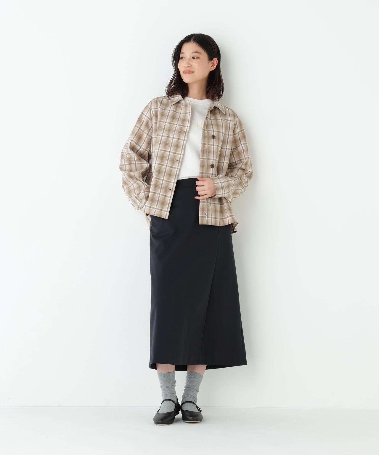 《洗える》ストレッチポンチAラインスカート