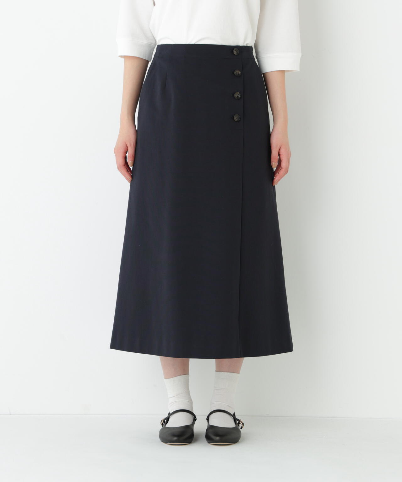 《洗える》ストレッチポンチAラインスカート
