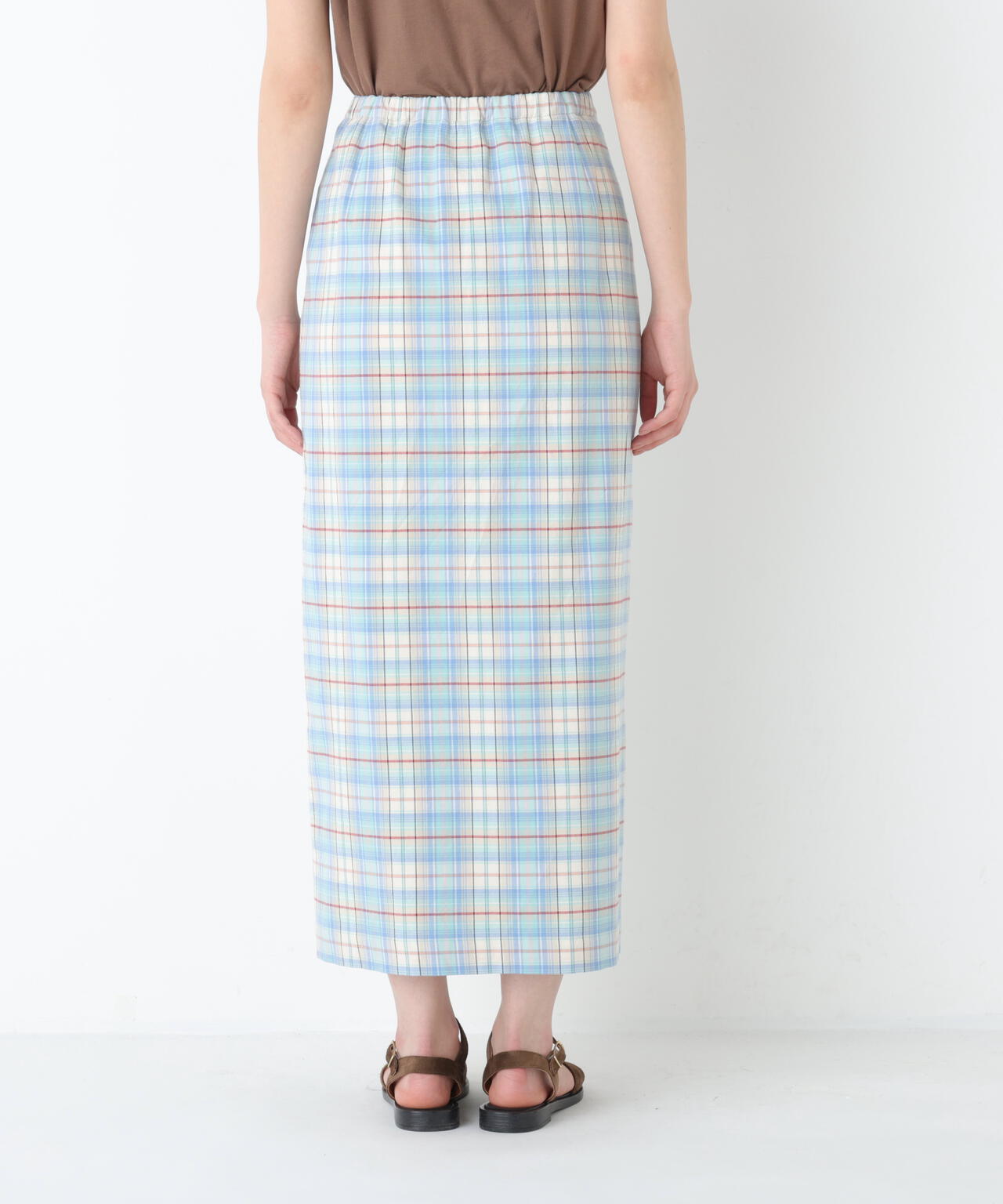 《洗える》ラップライクチェックスカート