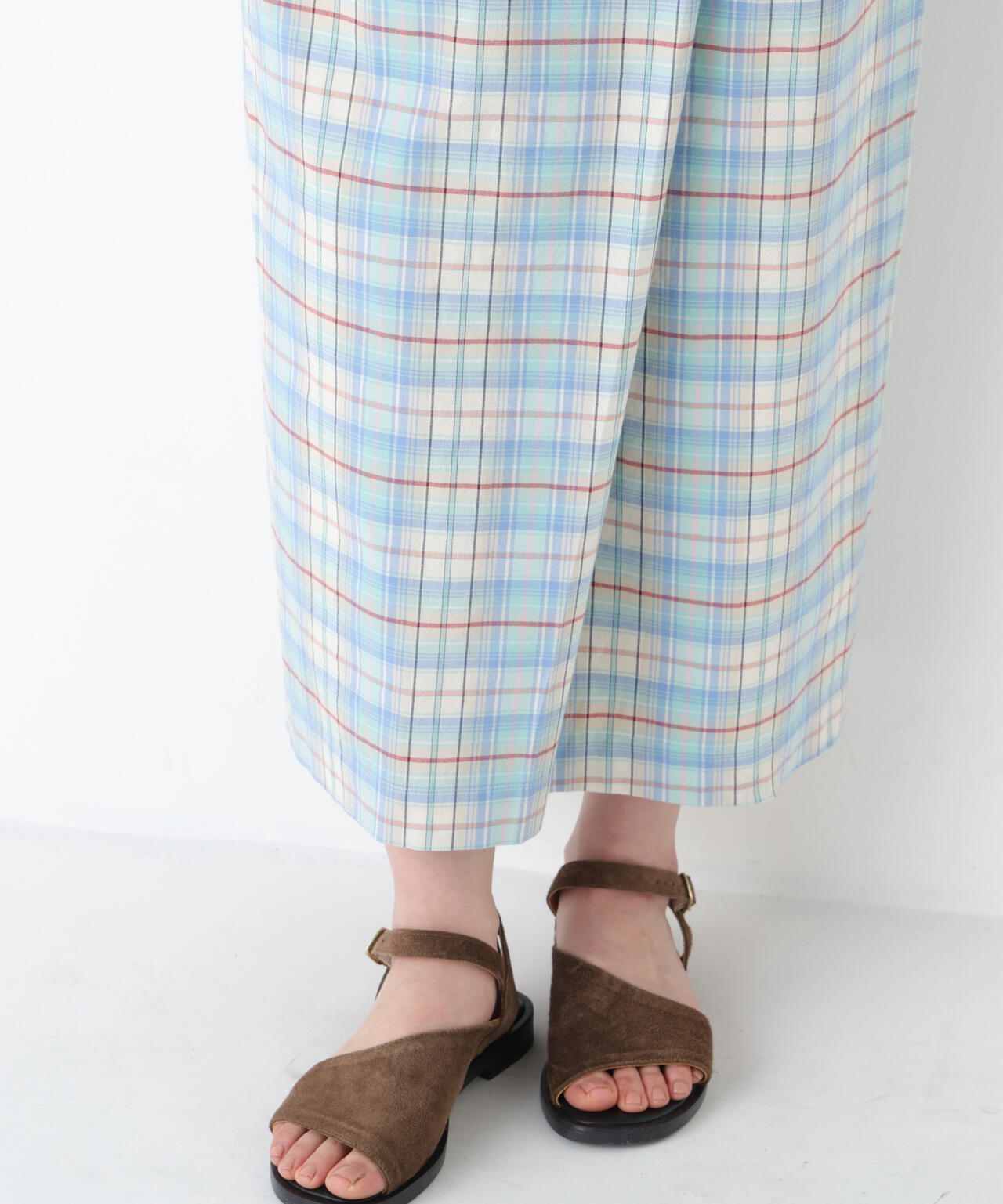 《洗える》ラップライクチェックスカート