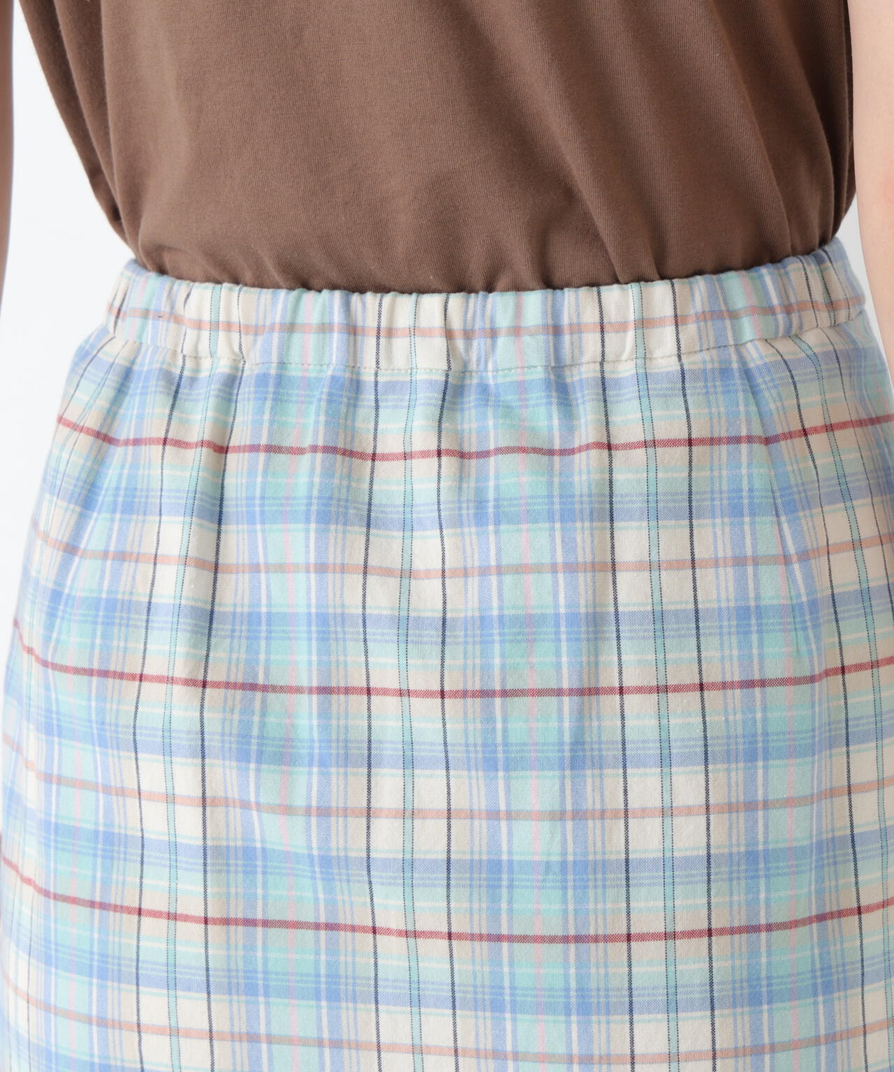 《洗える》ラップライクチェックスカート