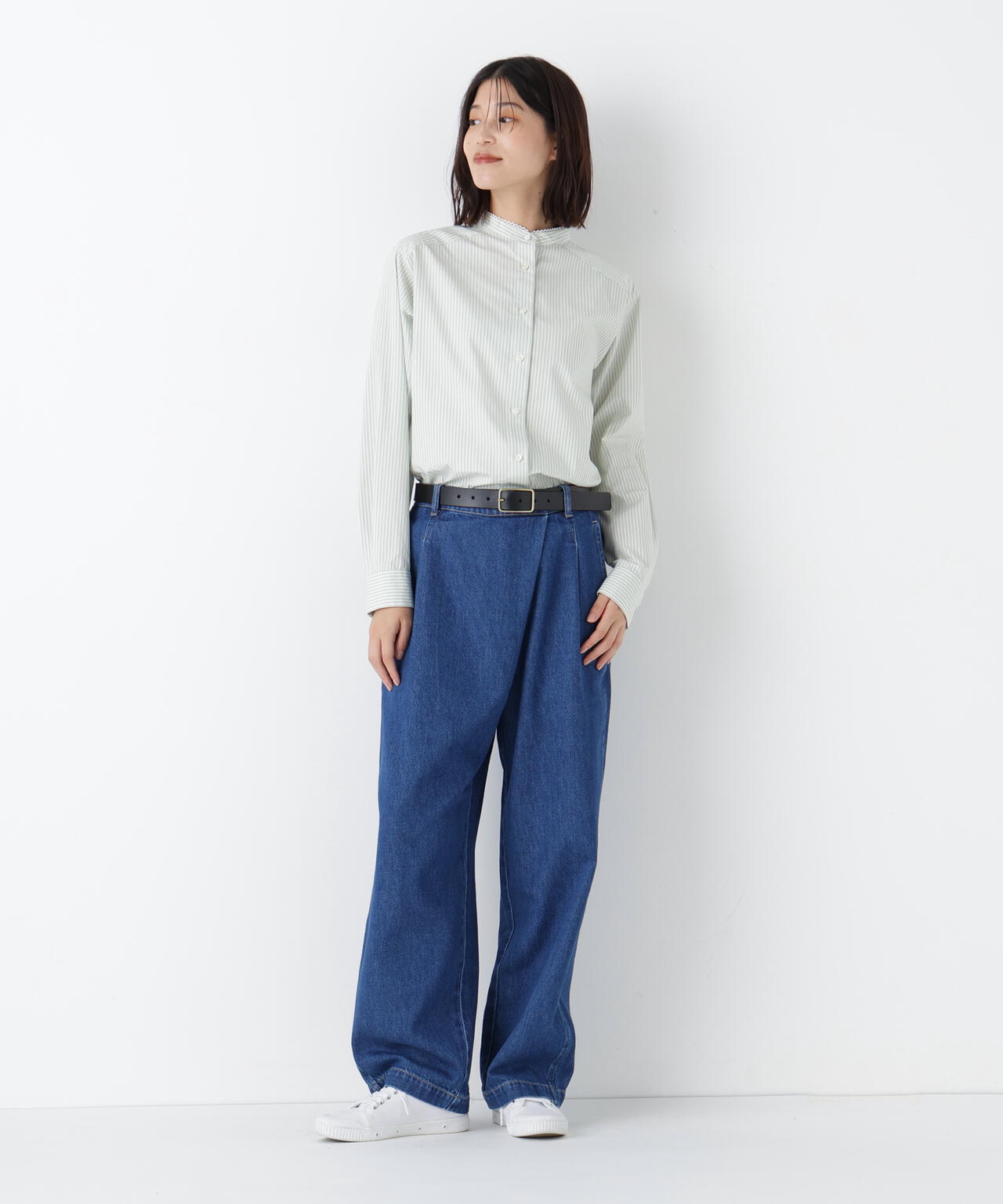 《洗える》ソフトデニムバレルパンツ