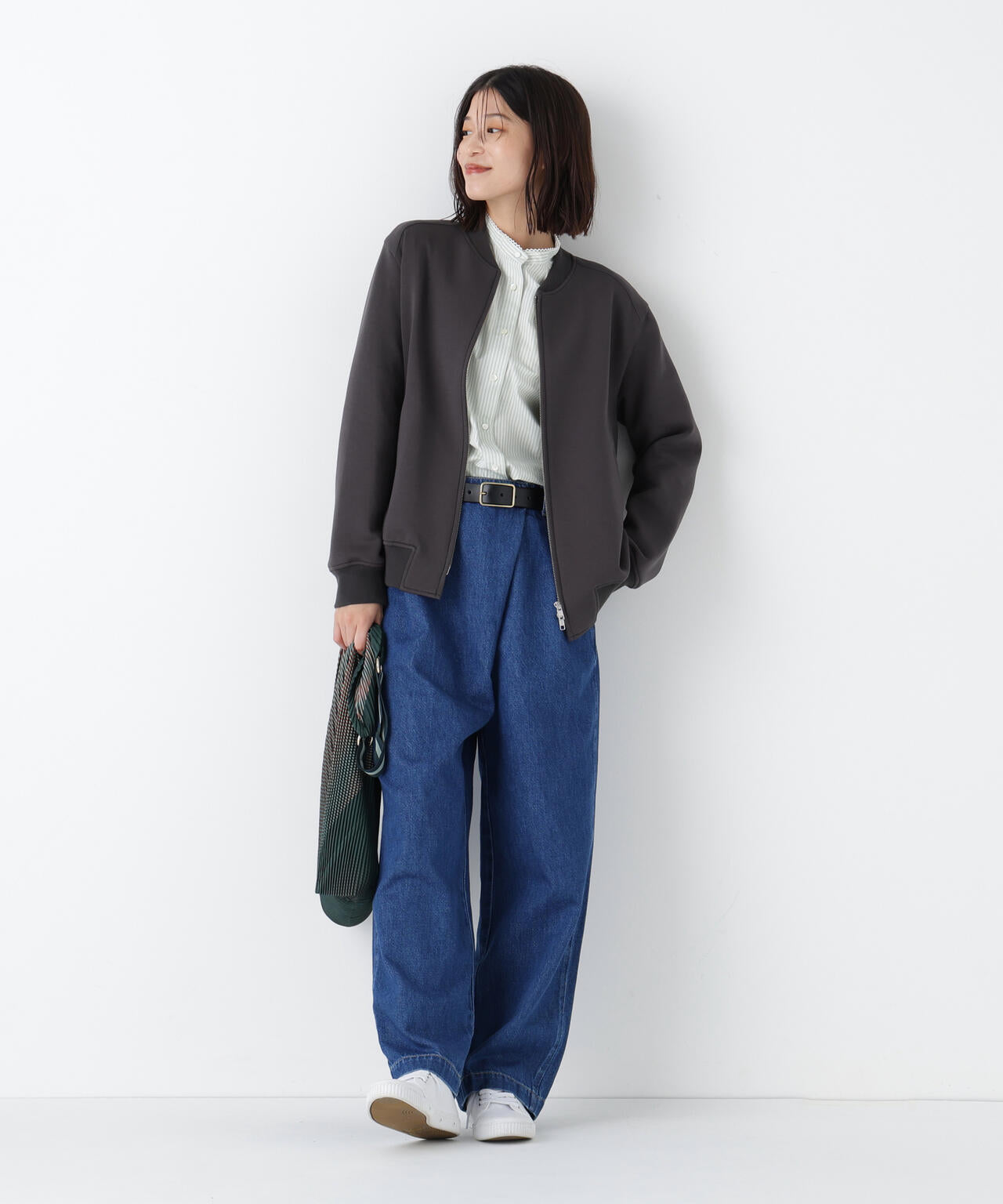 《洗える》ソフトデニムバレルパンツ