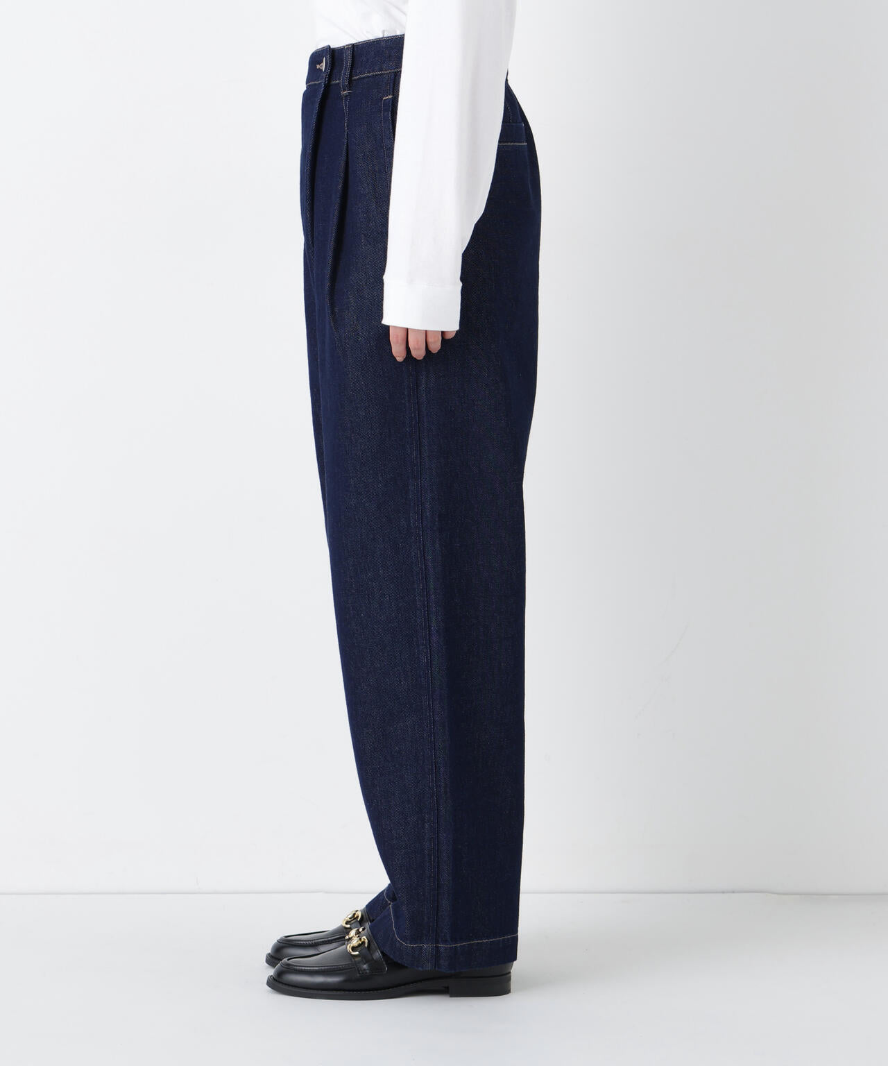 《洗える》ソフトデニムバレルパンツ