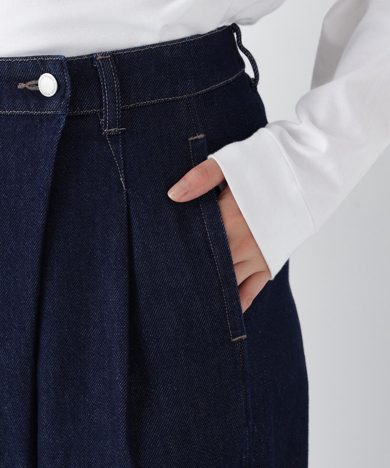 《洗える》ソフトデニムバレルパンツ