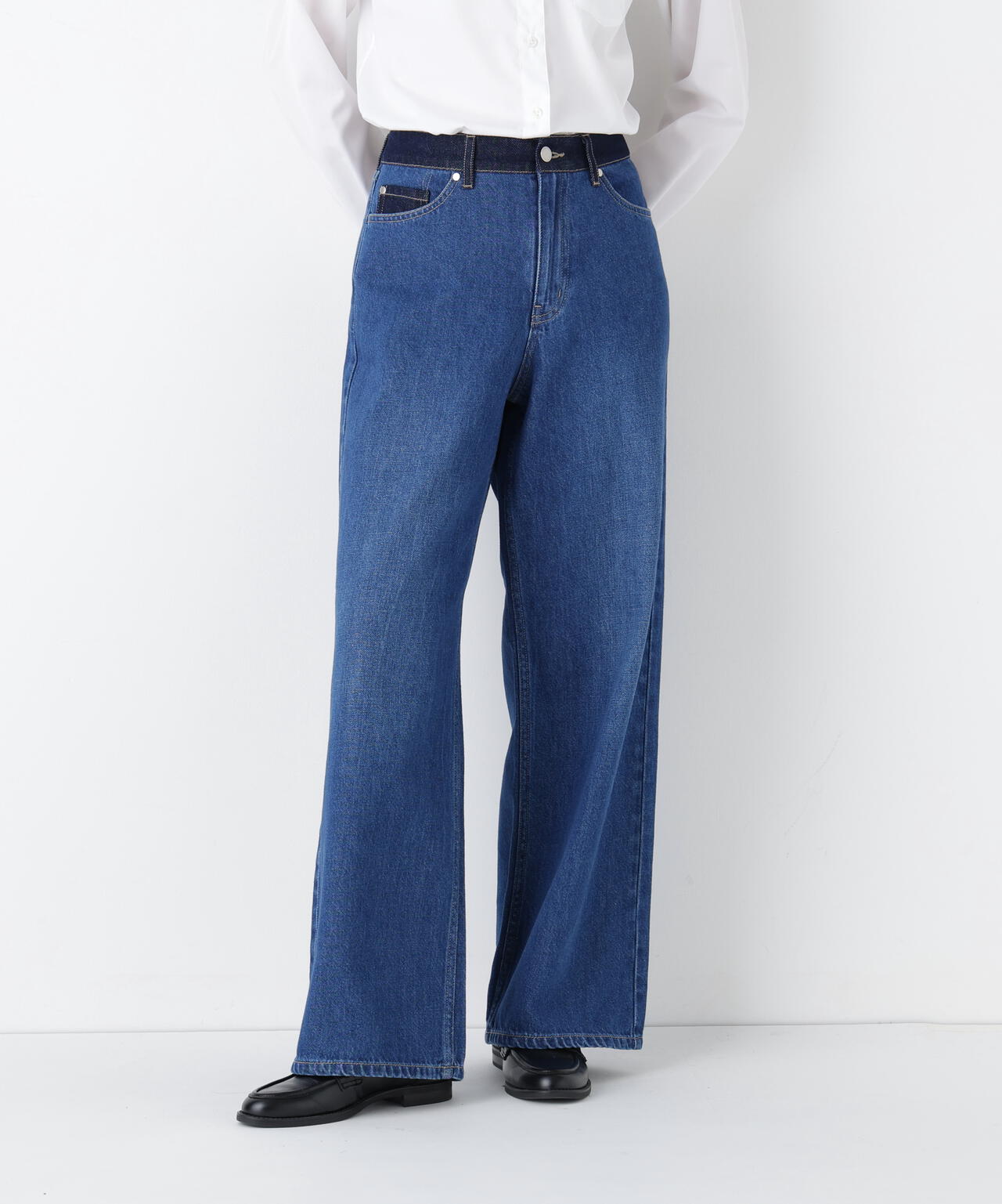 ソフトデニムセミワイドパンツ