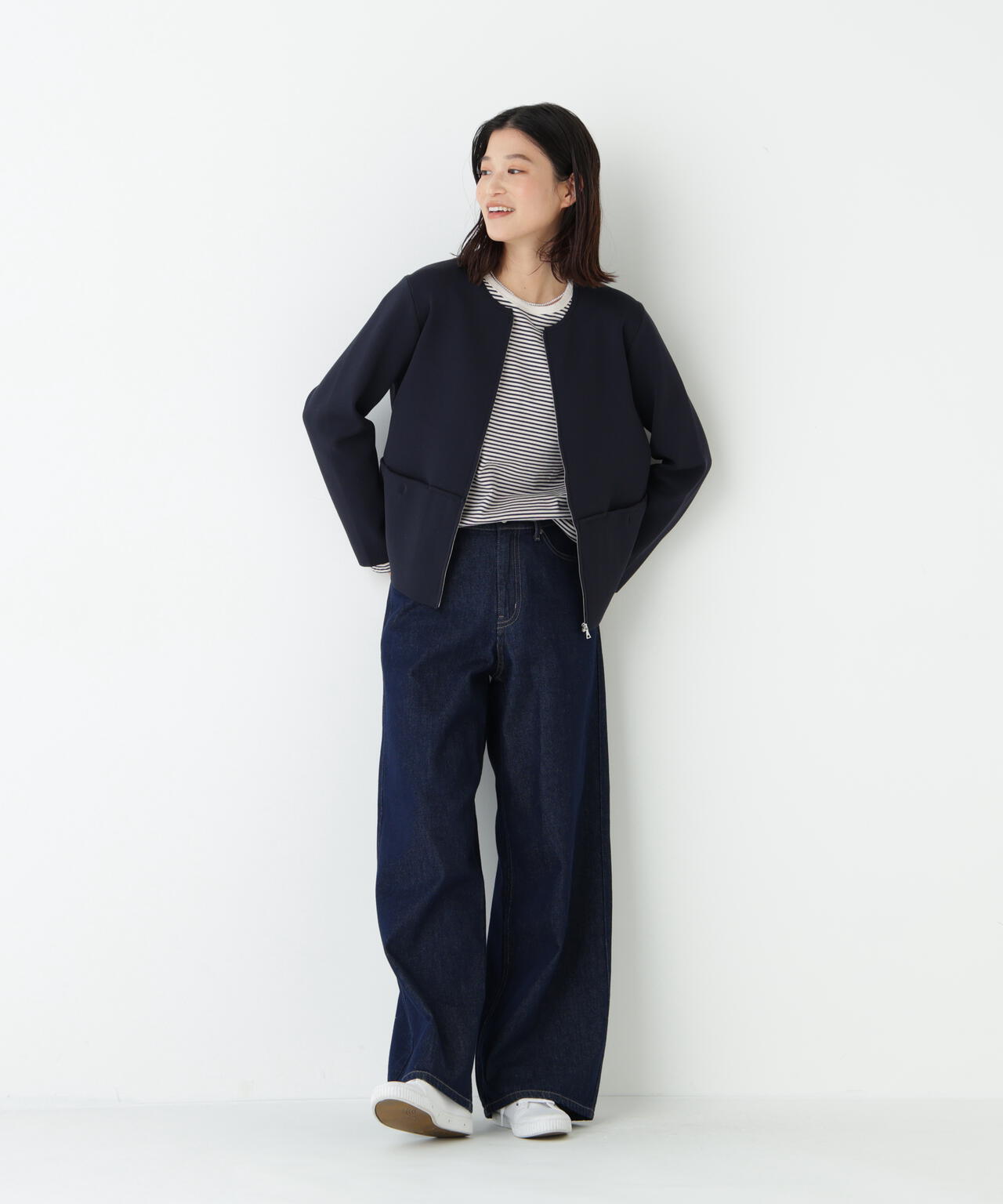 ソフトデニムセミワイドパンツ