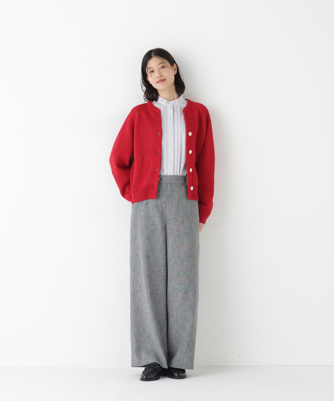 ≪セットアップ可≫ツィードセミワイドパンツ