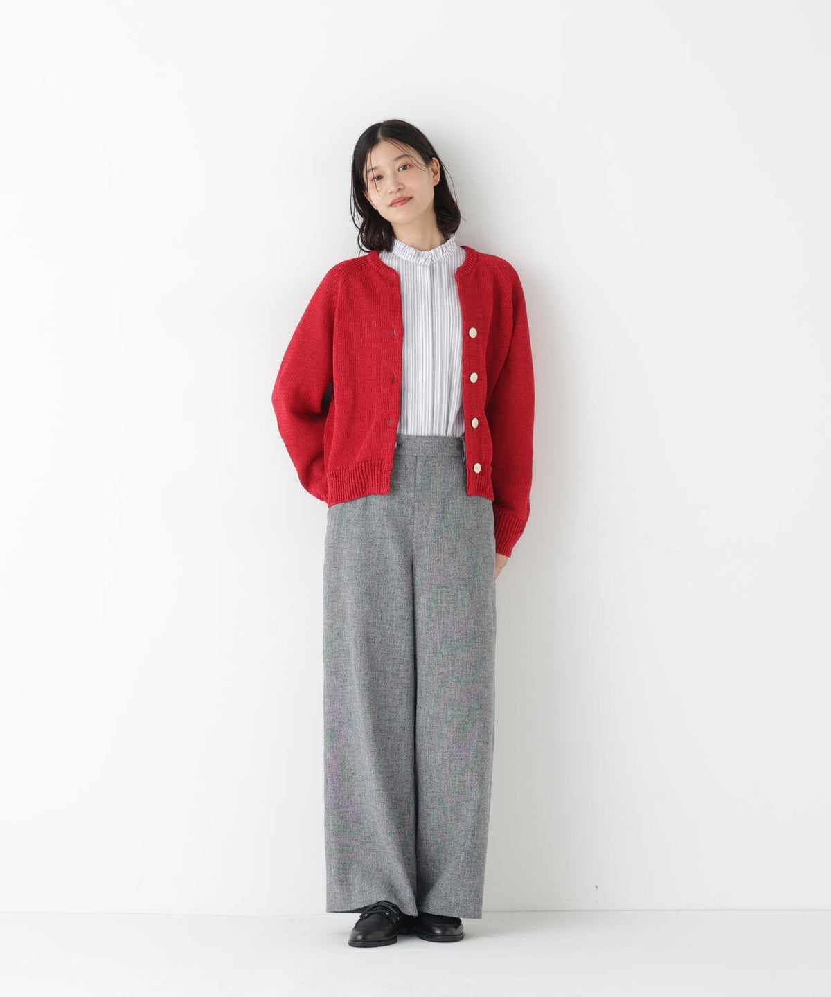 ≪セットアップ可≫ツィードセミワイドパンツ