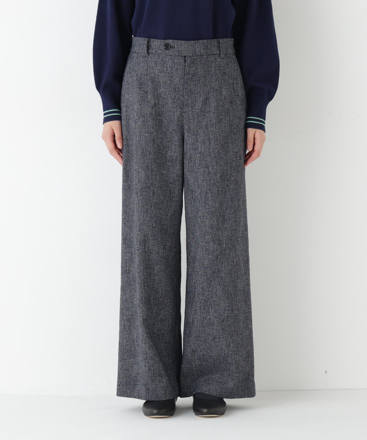 ≪セットアップ可≫ツィードセミワイドパンツ