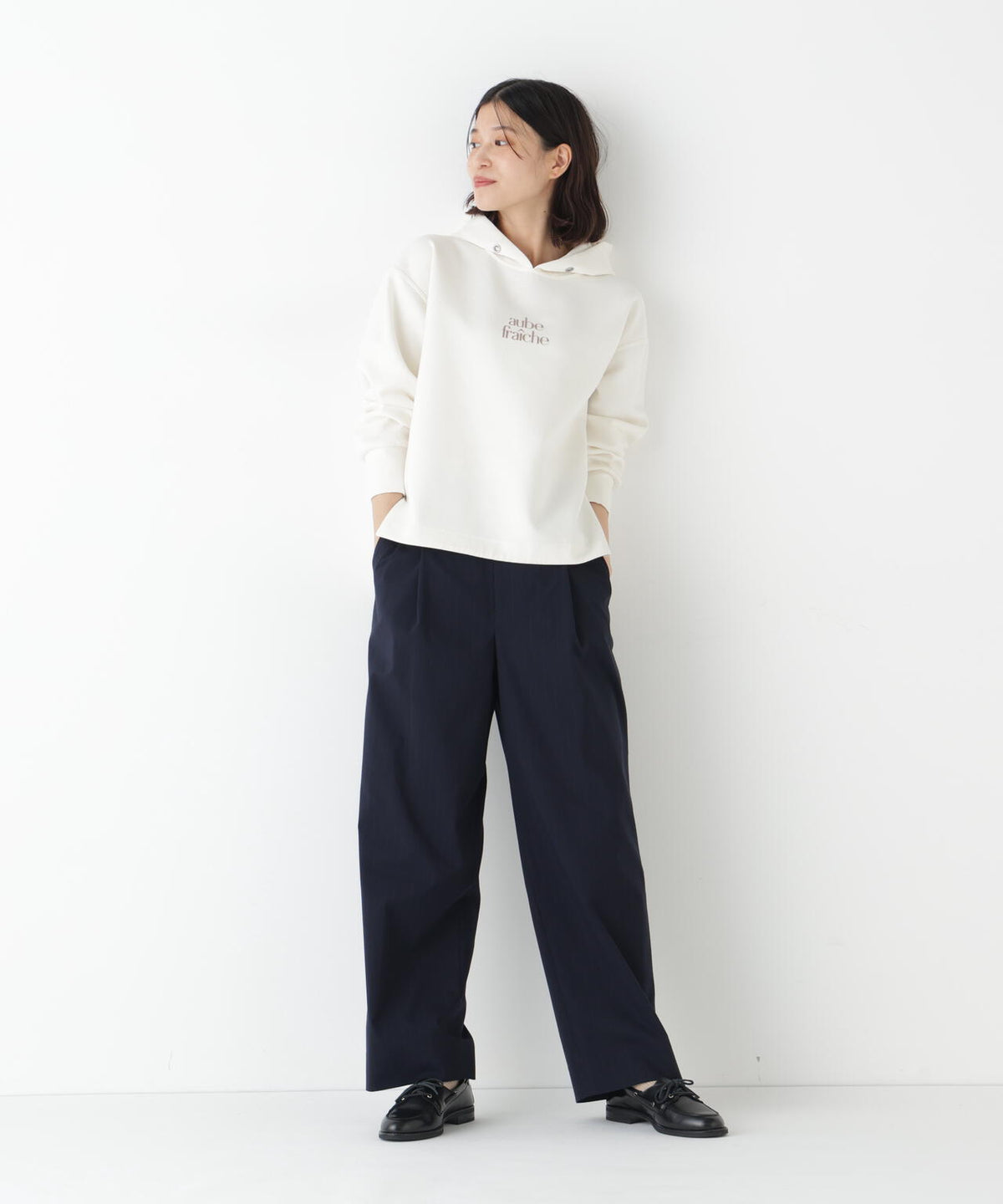 TRチェックタックワイドテーパードパンツ
