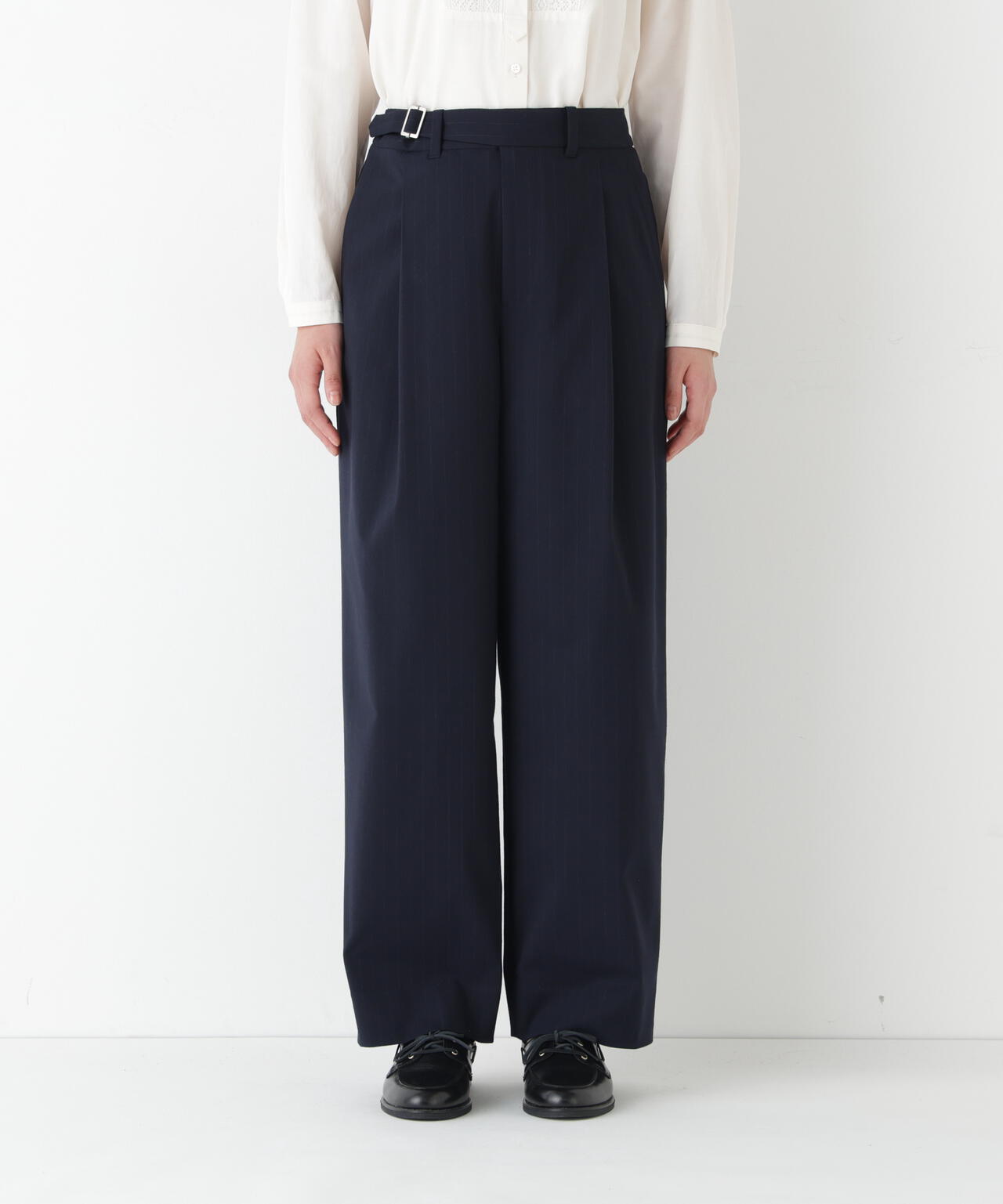 TRチェックタックワイドテーパードパンツ